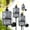Gray, variant on 4 Pack Colorful Glass Garden Torch 12 oz Outdoor Torch Garden Décor,60-Inch Upgraded Citronella Torches with 3-Prong Grounded Stake for Party Patio Pathway