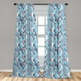 thumbnail image 5 of Ambesonne Abstract Curtains, Grunge Retro Rounds, Pair of 28"x84", Pale and Sky Blue Mauve, 5 of 5