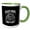 Green/White, variant on 3drose, Black Smoke Matters. Funny, Cool, Chic Art Gift for a Trucker, 11oz Two-tone Blue Mug