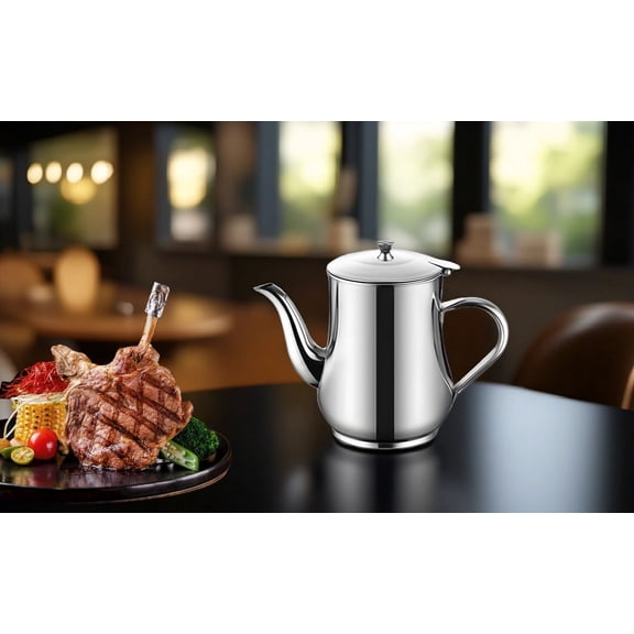 Stainless Steel Oil Strainer Pot, 48 oz Kitchen Oil Container with Fine Mesh Filter, Heat Resistant Cooking Oil Storage Pitcher for Grease Separator, Bacon Fat, Deep Frying Oil
