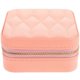 thumbnail image 1 of Travel Jewelry Storage Box Pink 3.9×3.9×2in PU Material Zipper Design Daily Use 1Set, 1 of 5