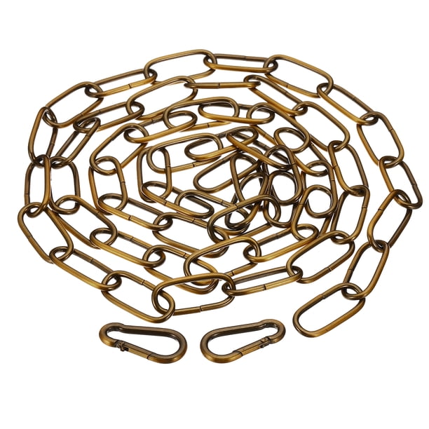 Cadena colgante de metal de 6 pies con acabado en bronce dorado de Uxcell, cadena de bucle para colgar lámpara de planta o accesorio de luz colgante