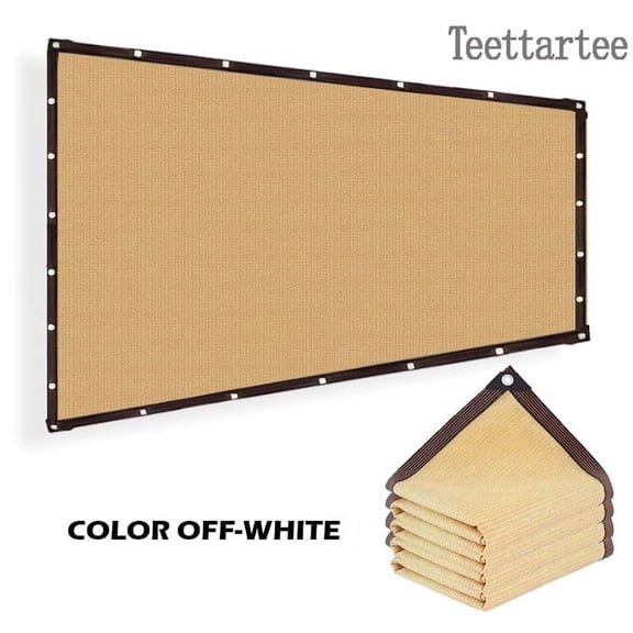 Teettartee Outdoor Sunscreen Net Shade, Off-white, 39.4” x 78.7”(1 x 2 m), Garden Sun Shade, Thermal Insulation For Outdoor Green Plants, Carport, Camp, Balcony, Courtyard, Chicken Coop