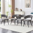 thumbnail image 4 of Dining Chairs Set of 2 Gray Velvet Dining Chairs with Black Legs, Modern Upholstered Accent Chairs for Dining Room & Kitchen,Fabric Dining Chairs, 4 of 19