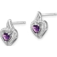 thumbnail image 2 of Sterling Silver Rhodium-Plated Amethyst And Diamond Earrings (13 X 9) Made In China qe10229am, 2 of 5