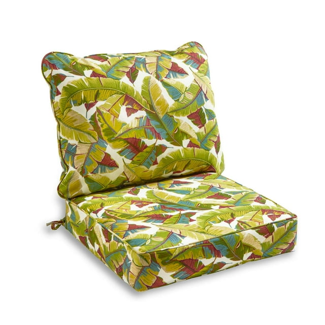 South Pine Porch Ensemble de Coussins d'Extérieur 2 Pcs, Feuilles de Palmier Multi