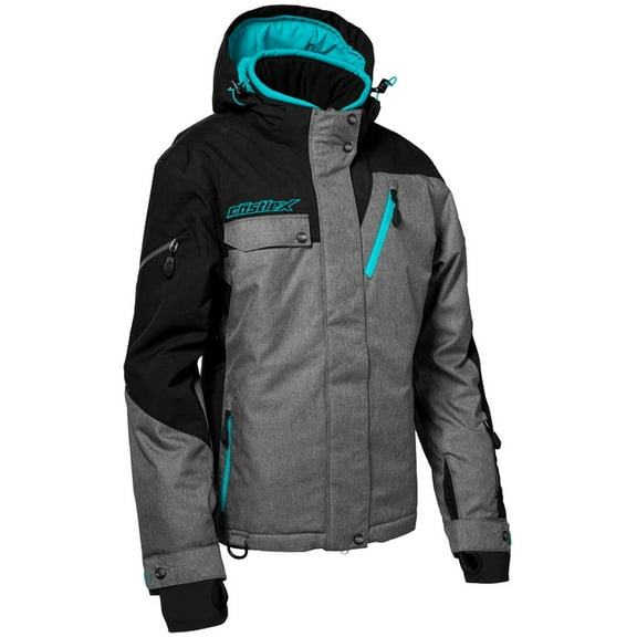 Castle X Powder G3 Womens Snow Jacket Heather/Black/Turquoise XL