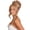 Dark Blonde, variant on Glamorous Light Blonde Curly Updo Wig with Bangs - 2-in-1 Messy Bun Drawstring Ponytail Extension for Women Party, Club & Holiday Social Events