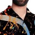thumbnail image 5 of Note Men's Casual Short Sleeve Printed Button Down Spread Collar Tops Summer Beach Shirts Unisex, 5 of 6