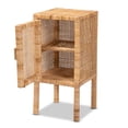thumbnail image 3 of bali & pari Vivan Modern Bohemian Natural Brown Rattan 1-Door Nightstand, 3 of 11
