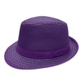 thumbnail image 2 of Trgacdwlo Mesh Fedora Hat for Men Women Breathable Retro Casual Sun Hat for Travel Beach Outdoor Activities Sun Hats Dark Purple, 2 of 3