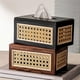 thumbnail image 4 of Solid Wood Rattan Tissue Box High Values Rattan Drawer Home Bedroom Living Room Coffee Table Paper Drawer, 4 of 5