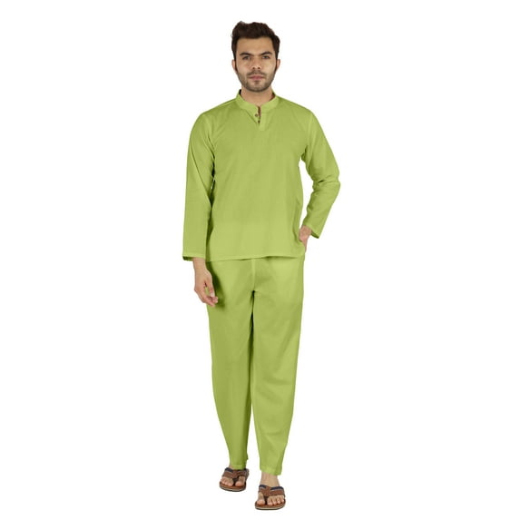 Inkmeso SolidNightwearSet For Men's Short Sleeve Pjs Loungewear Sets Soft Cotton Designer Sleepwear