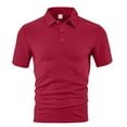 thumbnail image 6 of Sakmal Short Sleeve Men's and Big Men's Polo Shirts Casual Button Down Tshirts Solid Red Shirts for Men S, 6 of 9