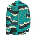 thumbnail image 6 of Sushi-licious! Baseball Jersey Fashion Ribbed Sleeve Man Women's Jacket Motion Tops XXS-6XL, 6 of 7