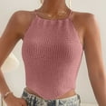 thumbnail image 2 of Timegard Débardeurs pour Femmes Col Licou Sans Manches Dos à Trou de Serrure Haut Couleur Unie Blouses de Mode, 2 of 5