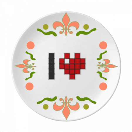

I Love Valentine s Pixel Art Deco Fashion Flower Ceramics Plate Tableware Dinner Dish