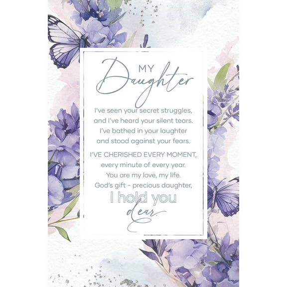 DEXSA My Daughter Wood Plaque with Easel and Hook Wall Tabletop Art - 6 inches x 9 inches