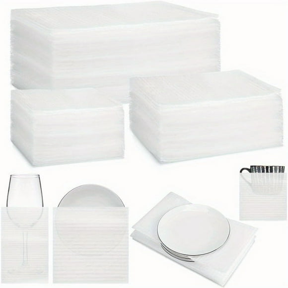 CNKOO 100 Pcs PE Cushion Foam Sheets for Packing Dishes Moving Supplies Plate Sleeves Shipping Packaging Padding with High Elasticity and Anti-Scratch Protection