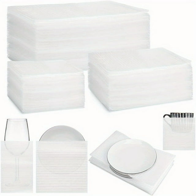 DEBGFS 100 Pcs PE Cushion Foam Sheets for Packing Dishes Moving Supplies Plate Sleeves Shipping Packaging Padding with High Elasticity and Anti-Scratch Protection