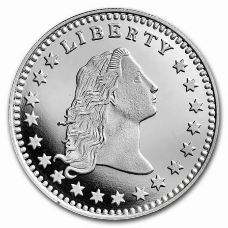 1 oz Silver Round - Flowing Hair Dollar Design