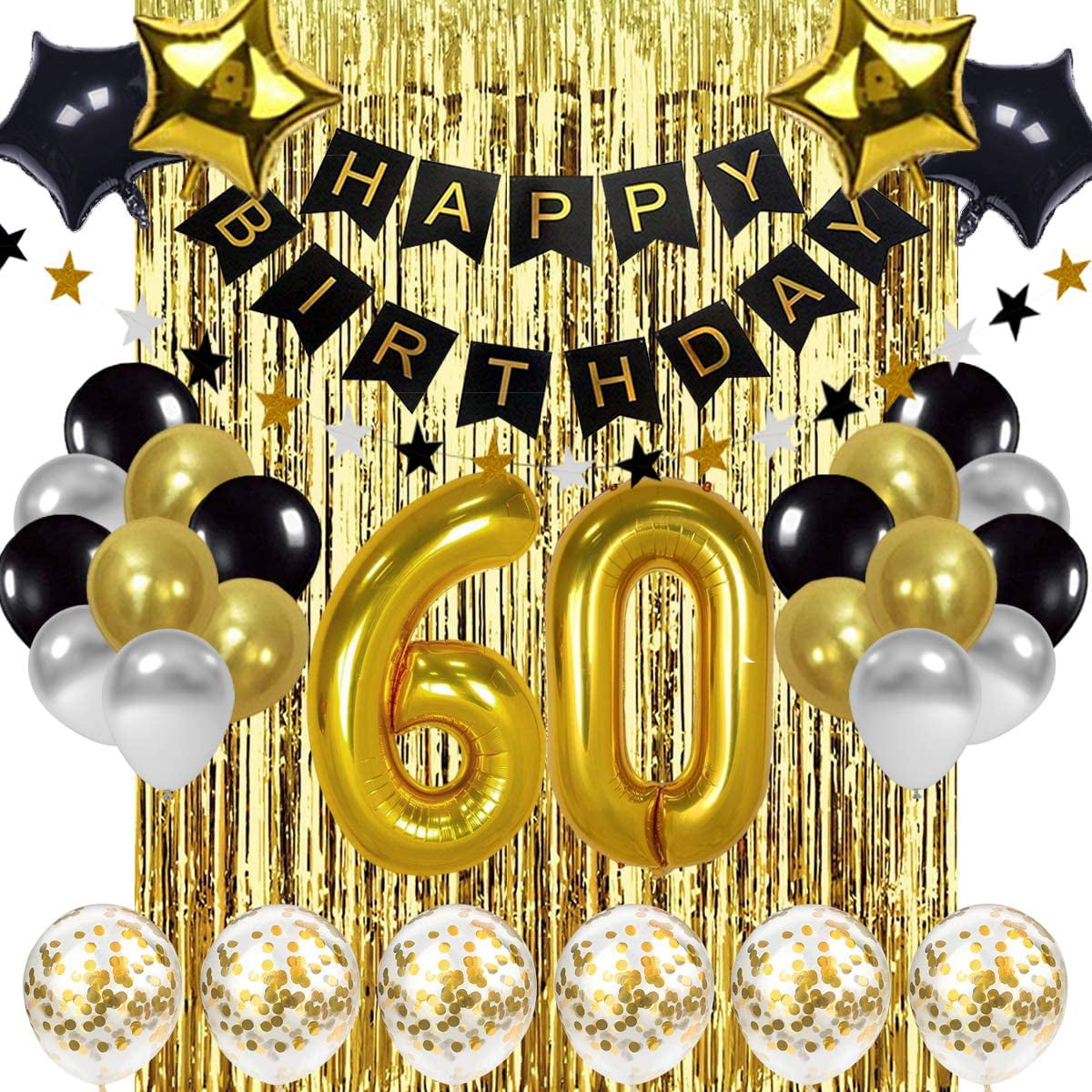 HAPPY 60th BIRTHDAY FLAG 5' x 3' Party Celebration 60 Years Old Banner 