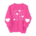 thumbnail image 4 of FAWUUDO Valentines Day Shirts Women Valentine Crewneck Sweatshirts Love Heart Sweatshirt Valentine's Long Sleeve Tops Hot Pink M, 4 of 9
