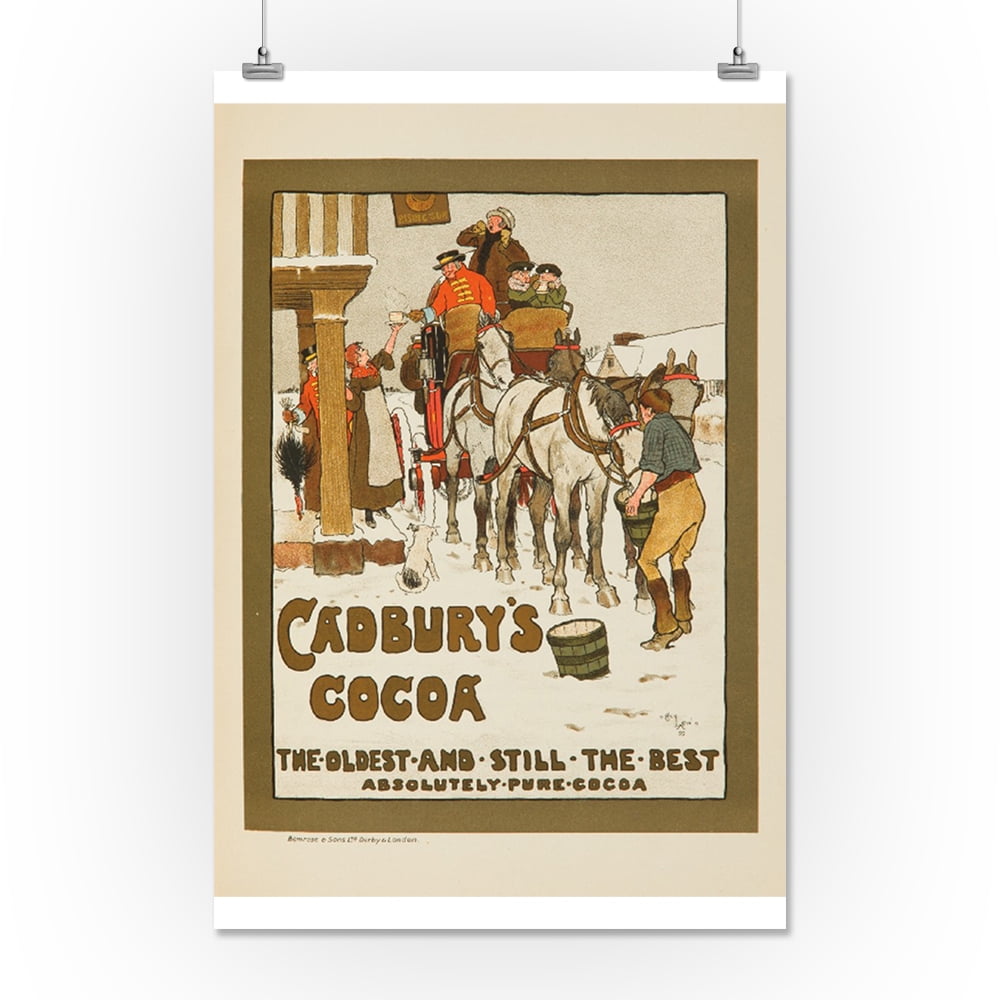 Reproduction Vintage advertising poster Cadburys cocoa Wall art.