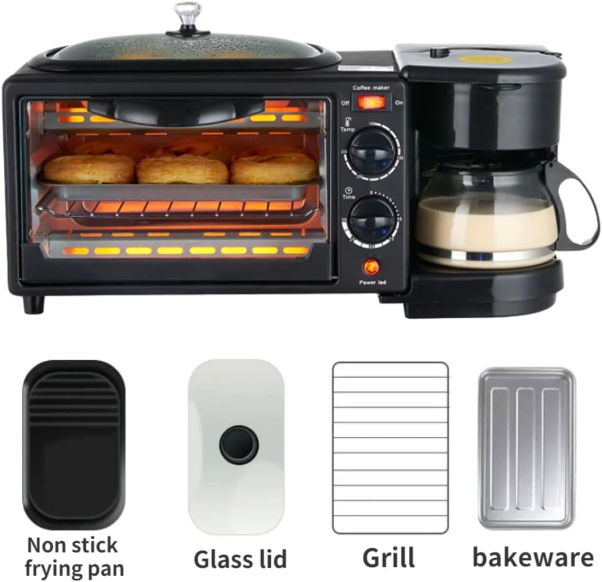 Home Multi-Function Toaster Machine Breakfast Black Three in One Microwave  and Coffee Maker 3 in 1 Toaster Coffee Maker 3 in 1 Coffee Maker Toaster  Maker - China Toaster Coffee Maker and
