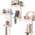 thumbnail image 1 of Soporte de pared para guitarra Keebofly de madera rústica con soporte para púas, paquete de 3 unidades, 1 of 8