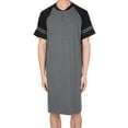 thumbnail image 1 of Wacanda Men Comfort Top Long Nightshirt Sleep Shirt Comfy Short Sleeve Henley Sleepwear, 1 of 7