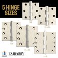 thumbnail image 3 of Embassy 3.5” x 3.5” Door Hinge Heavy Duty Hinges Polished Nickel Finish with Flat Finials, 3 of 9