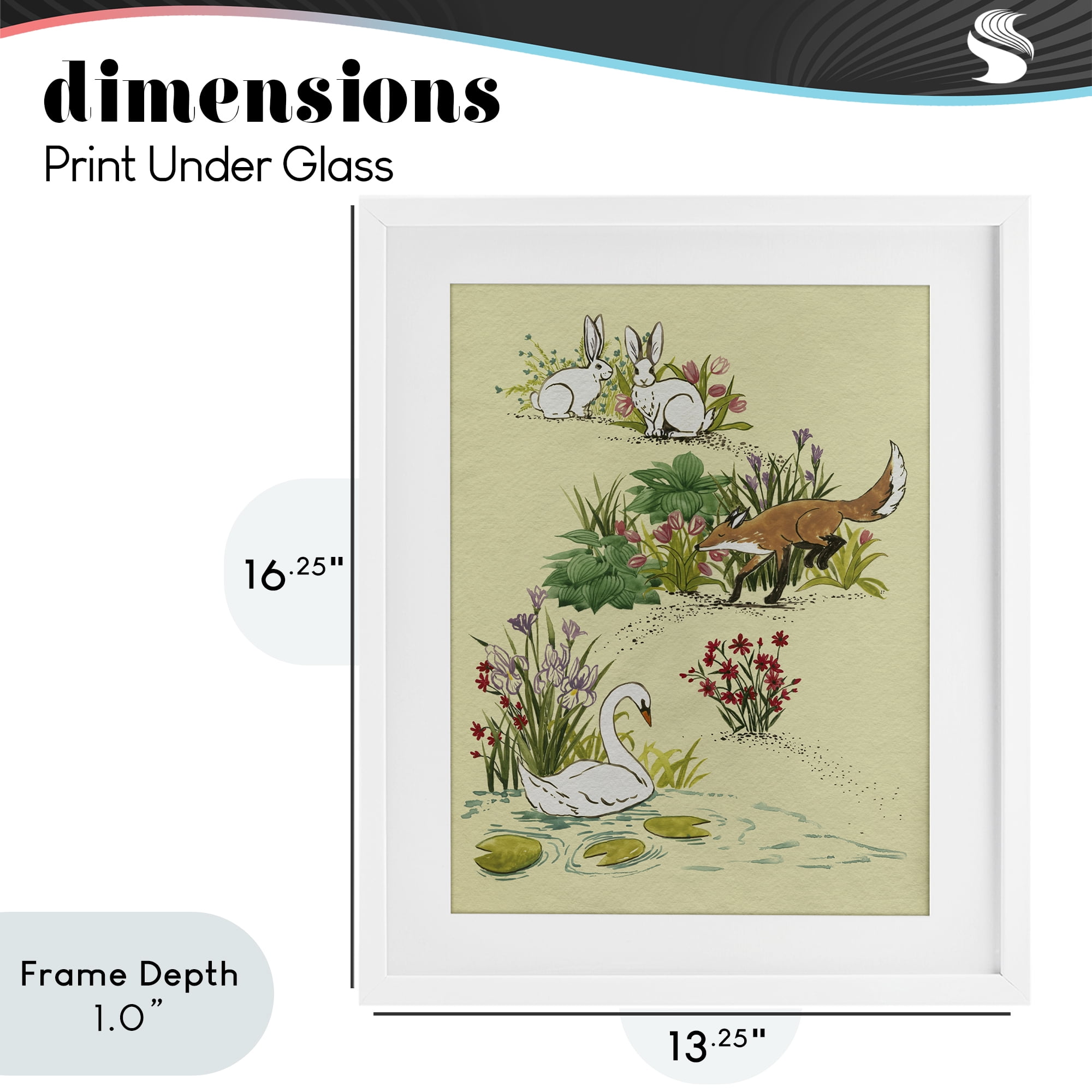 Stupell Industries Animals In Nature Scenes White Framed Print Under Glass, design by Grace Popp