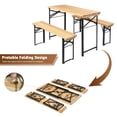 thumbnail image 5 of Ktaxon 4' Wooden Outdoor Folding Patio Camping Picnic Table Set with Bench, Natural, 5 of 9