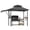 Gray, variant on Home Garden Heavy-Duty Outdoor Grill Shelter 8x5 ft Grill Gazebo with Side Awning, Double-Tier BBQ Canopy with 2 Side Shelves, 4 LED Lights,10 Hooks & Bottle Opener for Patio, Backyard,Deck