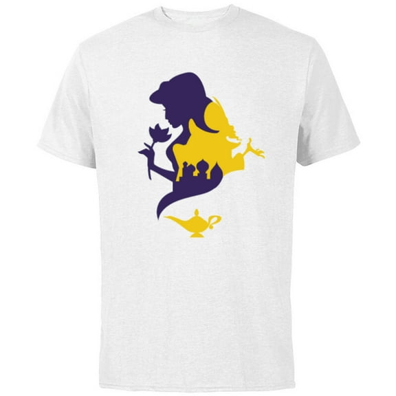 Disney Aladdin Jasmine and Jafar - Short Sleeve Cotton T-Shirt for Adults - Customized-White