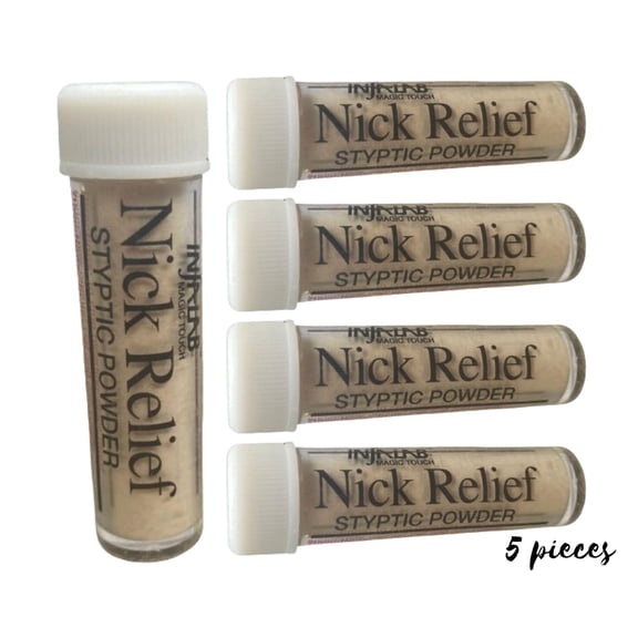 Infalab Magic Touch Nick Relief Styptic Powder 2.5g of Quick-Acting Comfort for Minor Nicks and Cuts (5 Vials)