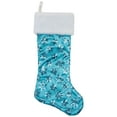 thumbnail image 2 of Northlight 20.5" Ice Palace Blue Sequin Snowflake Christmas Stocking with White Faux Fur Cuff, 2 of 6
