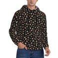 thumbnail image 2 of Lsque Flower Pattern On Black Pattern Casual Men's Hoodie,Hooded Sweatshirt with Kangaroo Pocket,Pullover Hoodie-Medium, 2 of 7
