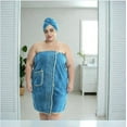 thumbnail image 7 of SEISSO Top-Tier & Premium Ultra-Thick Oversized Bath Skirt Wrap Bathrobe with Hair-care Drying Cap Super Absorbent Easy to Wear Fits All Women White XXXL-XXXXXL, 7 of 7