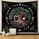 thumbnail image 5 of Tapiz Árbol de la Vida, Tapiz Negro Luna y Sol, Tapiz Psicodélico Mandala Cielo Estrellado, Tapiz Hippie para Dormitorio, 5 of 7