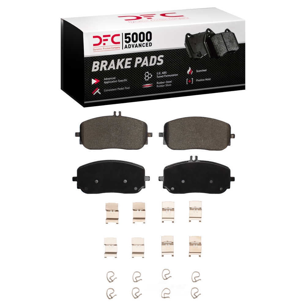 Dynamic Friction Company 1551-2209-01 DFC 5000 Advanced Brake Pads - Low Metallic and Hardware Kit