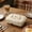 Beige-BG-clearacne, variant on Dyegold Divided Plastic Lunch Box with Secure Locking Lid and Portable Handle for Office Workers and Outdoor Dining