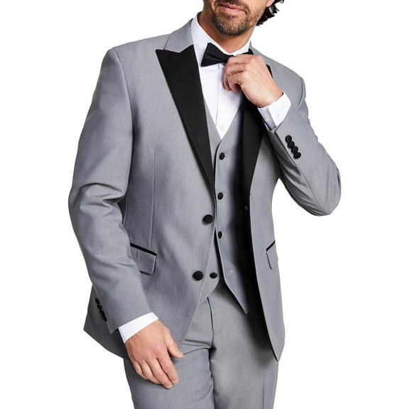 Alfani Mens Slim-Fit Peak Lapel Tuxedo Jacket 44 Short Light Grey - NWT $360