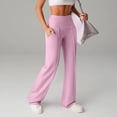 thumbnail image 6 of Women's Wide Leg Pants with Pockets High Waist Stretch Yoga Pants for Gym Casual Sweatpants Athletic Pants, S-3XL, 6 of 9