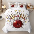 thumbnail image 2 of Homewish Star Bowling Strike Twin Quilt Set, Sport Twin Coverlet Set for Boys and Girls, 2pcs, 1 Comforter and 1 Pillowcase, 2 of 7
