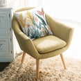 thumbnail image 2 of Throw Pillow Covers 18x18 Inch, Yellow Green Leaves Decorative Pillow Cases for Couch Sofa Bed, Retro Watercolor Floral Cotton Linen Square Home Decor Pillowcases with Hidden Zipper, 2 of 7