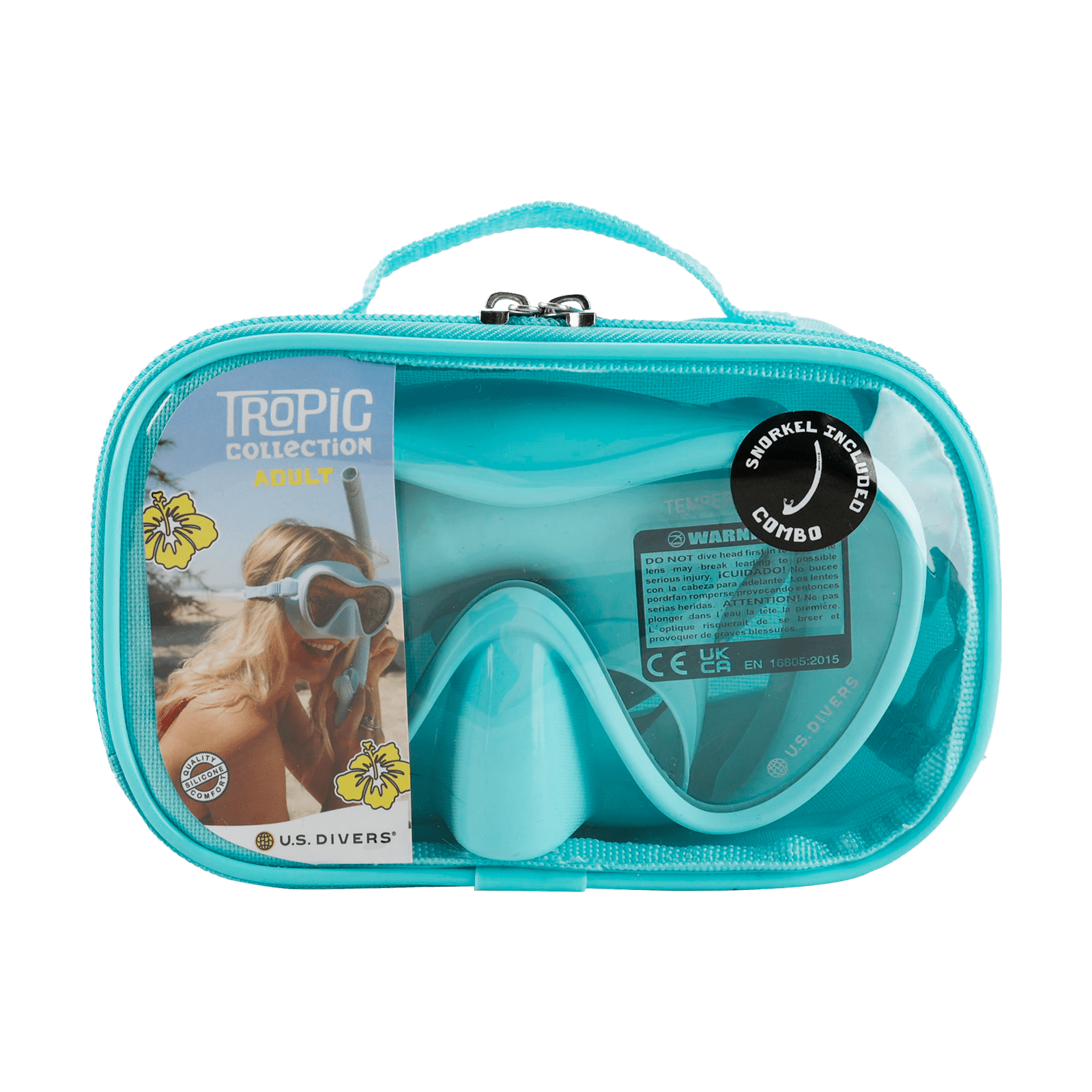 U.S. Divers Adult Tropic Snorkel Combo (Teal)