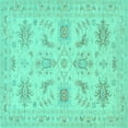 thumbnail image 1 of Ahgly Company Machine Washable Indoor Square Persian Turquoise Blue Traditional Area Rugs, 6' Square, 1 of 4