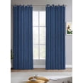 thumbnail image 2 of Dark Blue Sheer Curtains 63 Inch Length 2 Panels Set for Living Room/Bedroom, Retro Farmhouse Plants Wall Lines Texture Kitchen Curtains Grommet Semi-Sheer Curtains Drapes Window Treatments 42"x63"x2, 2 of 7